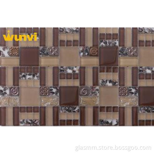 Outdoor Anti - Freeze Metal And Glass Mosaic Tile For Backg